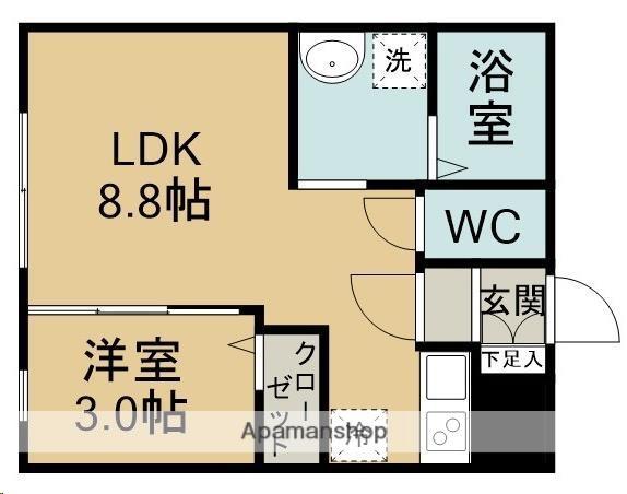 アスコット幸町(1LDK/1階)の間取り写真