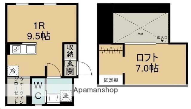 PRIMASAKURA(ワンルーム/2階)の間取り写真