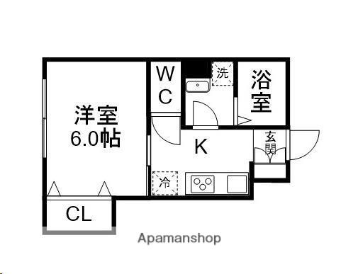 CHIMUJURA HOUSE 木ノ下(1K/1階)の間取り写真