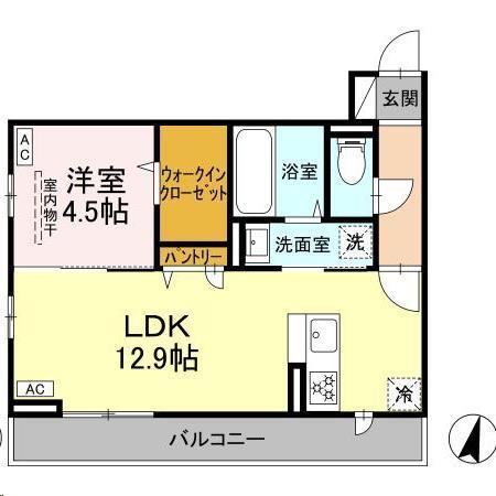 ABUNDANT 1(1LDK/2階)の間取り写真