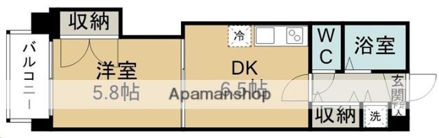 ケーズハウス(1DK/2階)の間取り写真