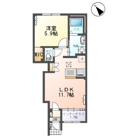 フォレストサイド(1LDK/1階)の間取り写真