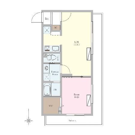 カスタリア榴ヶ岡(1LDK/4階)の間取り写真