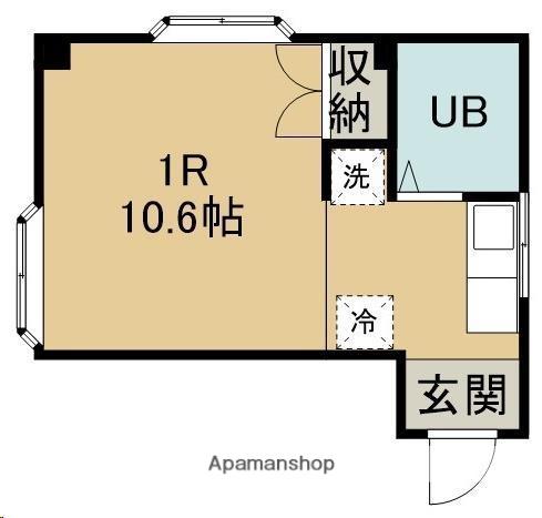 P-ランド(ワンルーム/4階)の間取り写真