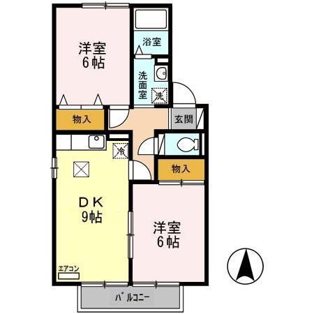 グレースコート 壱・弐番館(2DK/1階)の間取り写真