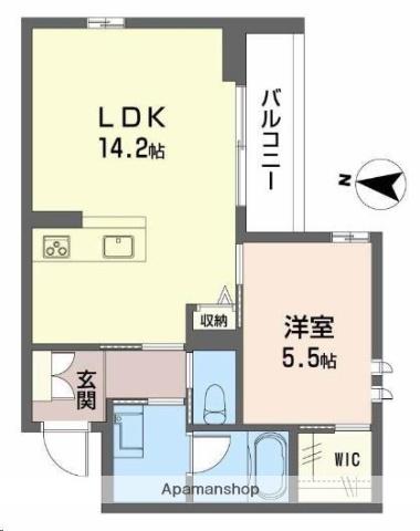アトリエール北六番丁(1LDK/1階)の間取り写真