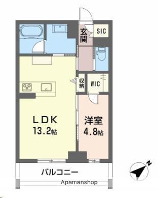 CLASSEUM連坊Ⅲ(1LDK/3階)の間取り写真