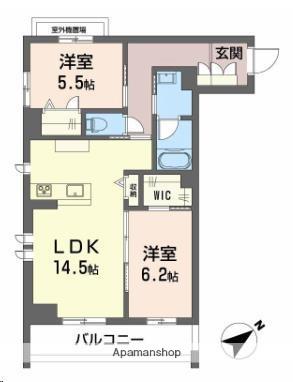 CLASSEUM連坊Ⅲ(2LDK/4階)の間取り写真