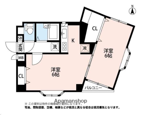 マンションマムリン(1K/3階)の間取り写真