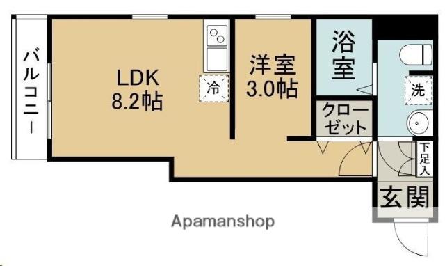 レジデンス花月(1LDK/2階)の間取り写真