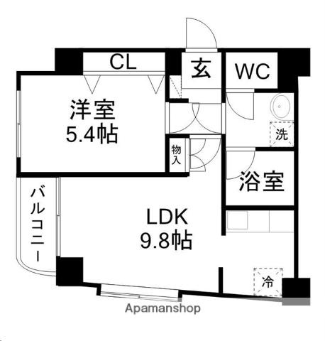 クラベール(1LDK/2階)の間取り写真