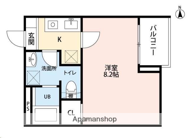 エル ソルあすと長町(1K/1階)の間取り写真