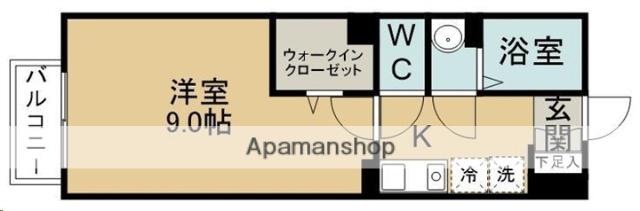 アクシィヴⅤ(1K/1階)の間取り写真