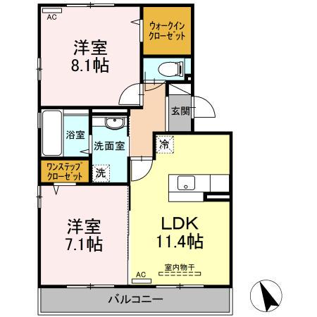 ドリーム・キャンパスI(2LDK/2階)の間取り写真