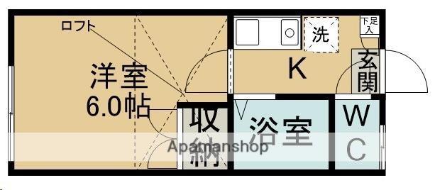 ユーゴーハイム(1K/1階)の間取り写真