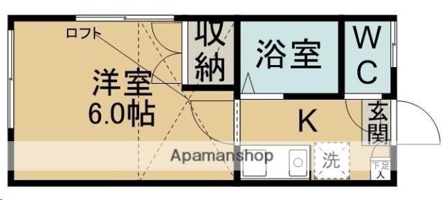 ユーゴーハイム(1K/1階)の間取り写真