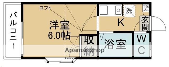 ユーゴーハイム(1K/2階)の間取り写真