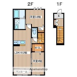 エクセランメゾン(2LDK/2階)の間取り写真