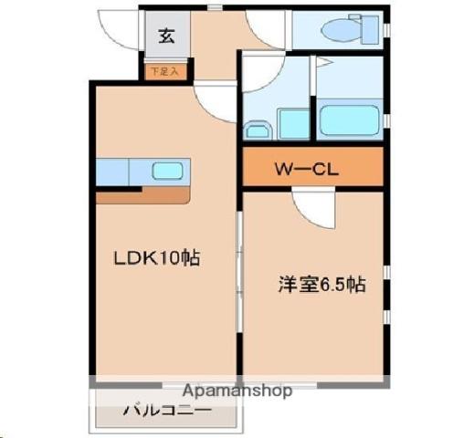 アヴニールシラハギ(1LDK/2階)の間取り写真