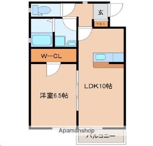 アヴニールシラハギ(1LDK/3階)の間取り写真