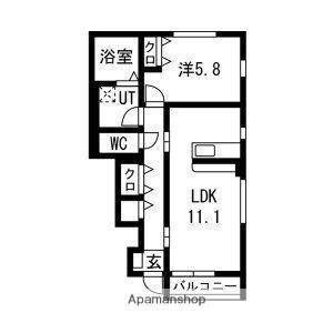 メゾン・ド・ハシヌマC(1LDK/1階)の間取り写真