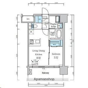 デュオフラッツ仙台木町通リネア(1LDK/7階)の間取り写真