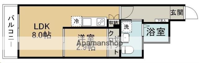 GRAND MAISON台原(1LDK/1階)の間取り写真