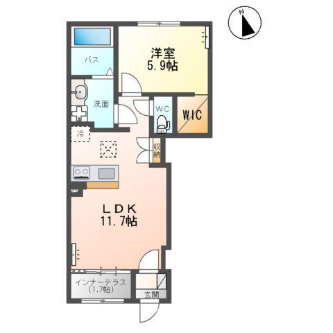 荒井南アパート(1LDK/1階)の間取り写真