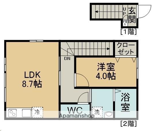 Mステージ東仙台サウス(1LDK/2階)の間取り写真