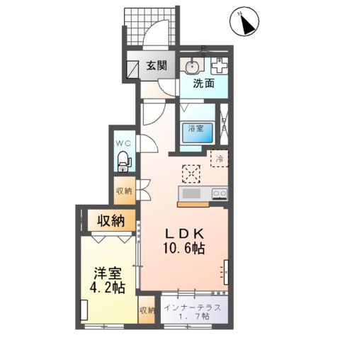 仙山線 愛子駅 徒歩88分 2階建 新築(1LDK/1階)の間取り写真