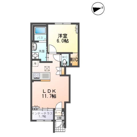 美田園1丁目アパート工事(1LDK/1階)の間取り写真
