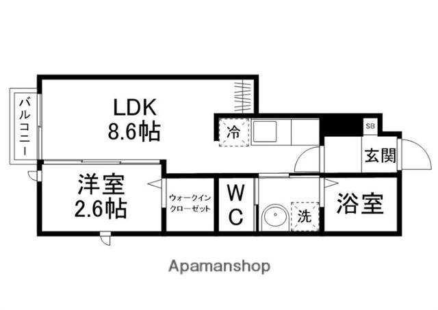 メゾン・ヴェルデ長町(1LDK/1階)の間取り写真