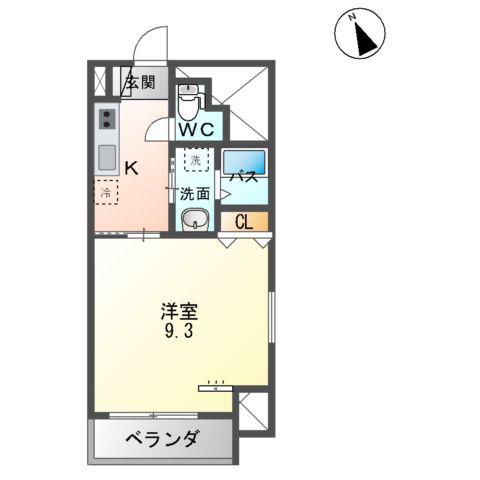 長町1丁目マンション(1K/4階)の間取り写真