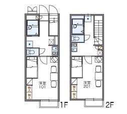 レオパレスフェリーチェ(1K/1階)の間取り写真