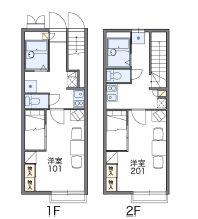 レオパレス金剛沢(1K/2階)の間取り写真