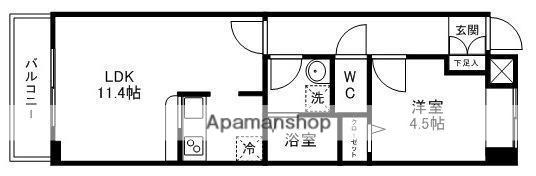 レキシントン・スクエア萩野町(1LDK/5階)の間取り写真