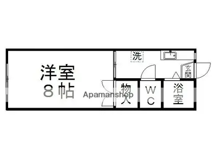 ルミナス向山(1K/1階)の間取り写真