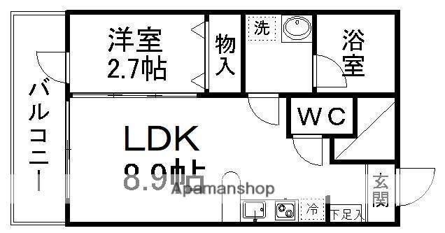 グラン・ドミール成田(1LDK/3階)の間取り写真