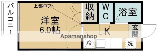 ヴィラベルデ桜ケ丘(1K/2階)の間取り写真