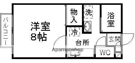 ヴィラパラティーノ(1K/2階)の間取り写真