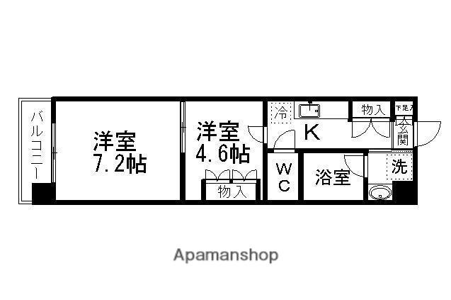 ウェルネス青葉(2K/8階)の間取り写真