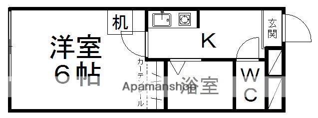 WALKERS HILL コート(1K/1階)の間取り写真