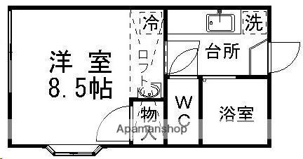 カーソルドゥ杜(1K/1階)の間取り写真