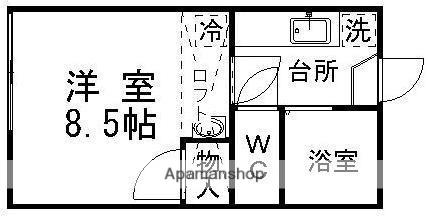 カーソルドゥ杜(1K/2階)の間取り写真