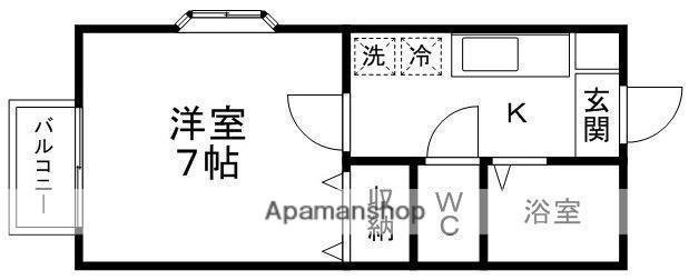 ファミールハイツ(1K/1階)の間取り写真