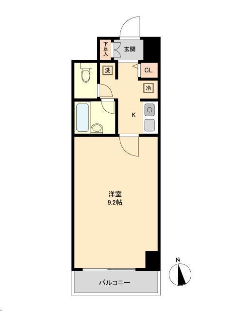 KC21ビル(1K/10階)の間取り写真