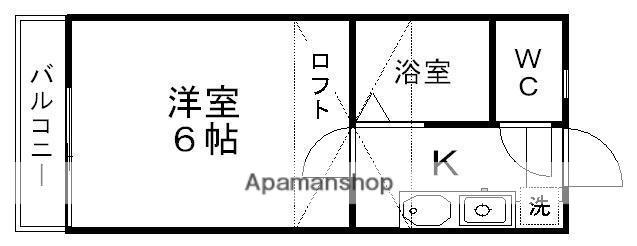 ピースフル泉第2(1K/2階)の間取り写真