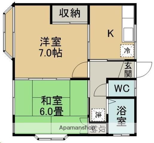 プレティマンション(2K/1階)の間取り写真