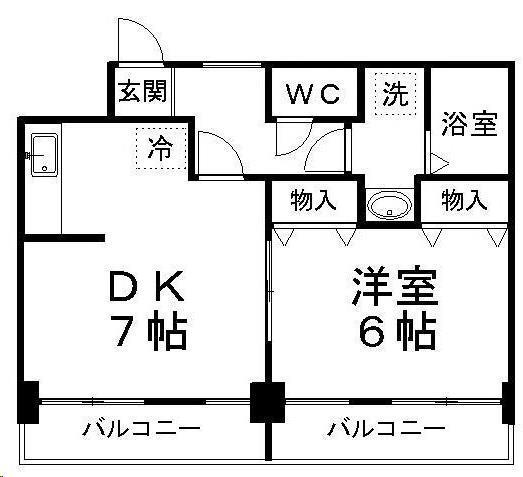 第三ショーケービル(1LDK/3階)の間取り写真