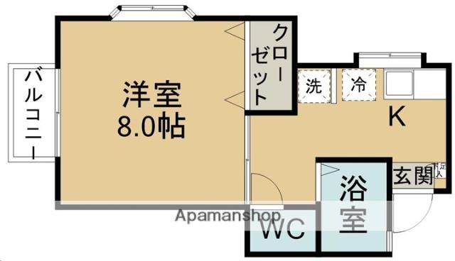 ハイツシマヌキ(1K/1階)の間取り写真